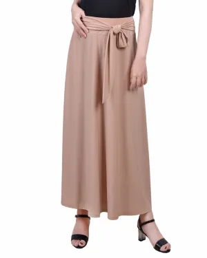 Petite Maxi Skirt With Sash Waist Tie