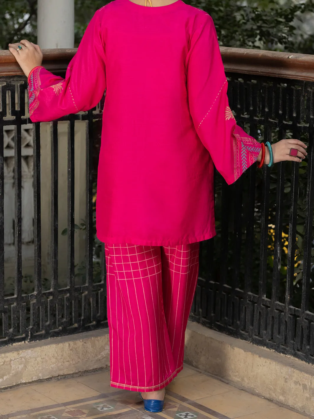 Pink Raw Silk 2 Piece Stitched - ALT-2PS-LKS-1137