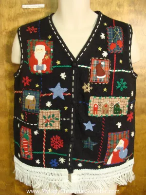 Plaid Xmas Festivities Ugly Christmas Jumper Vest