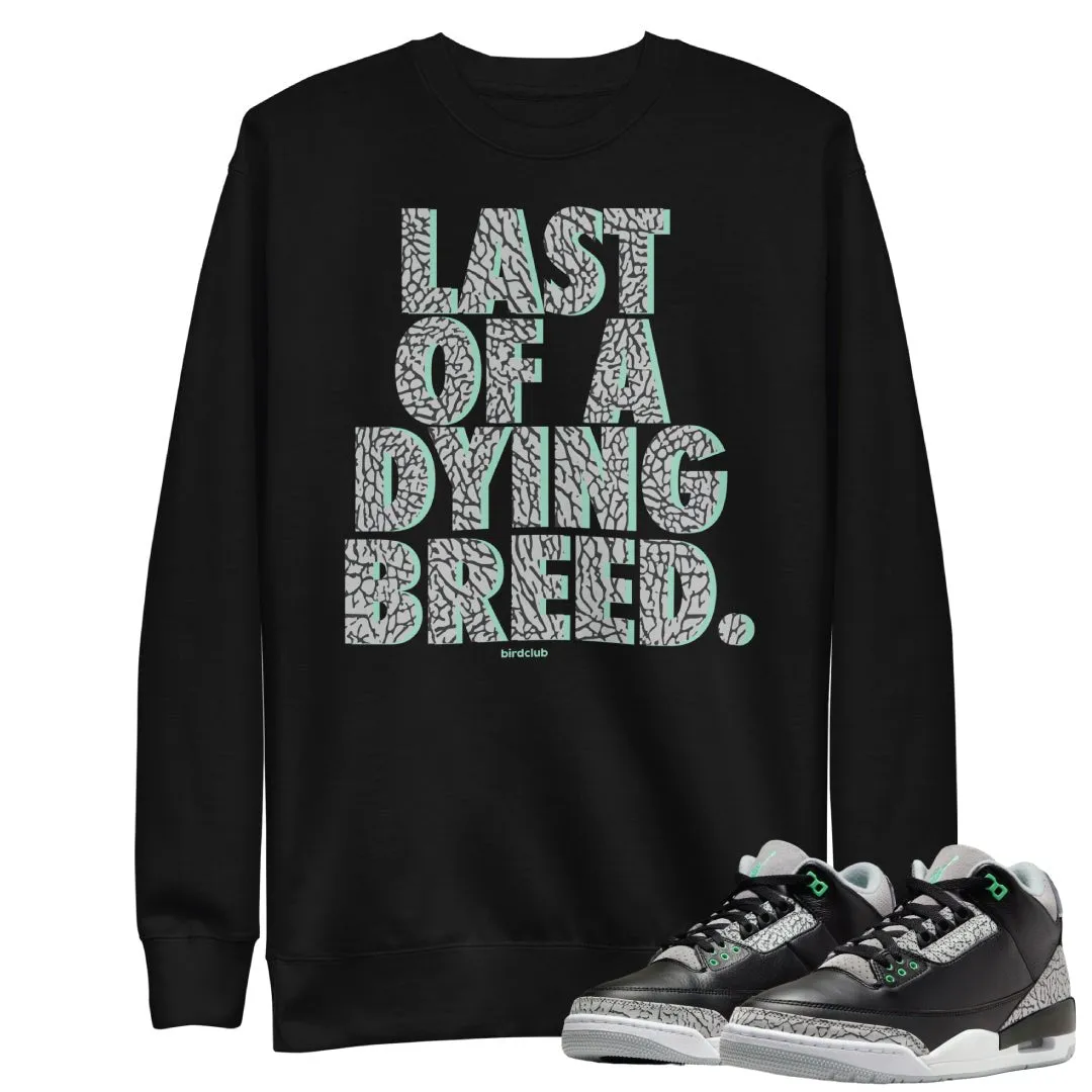 Retro 3 Green Glow "Dying Breed" Sweater