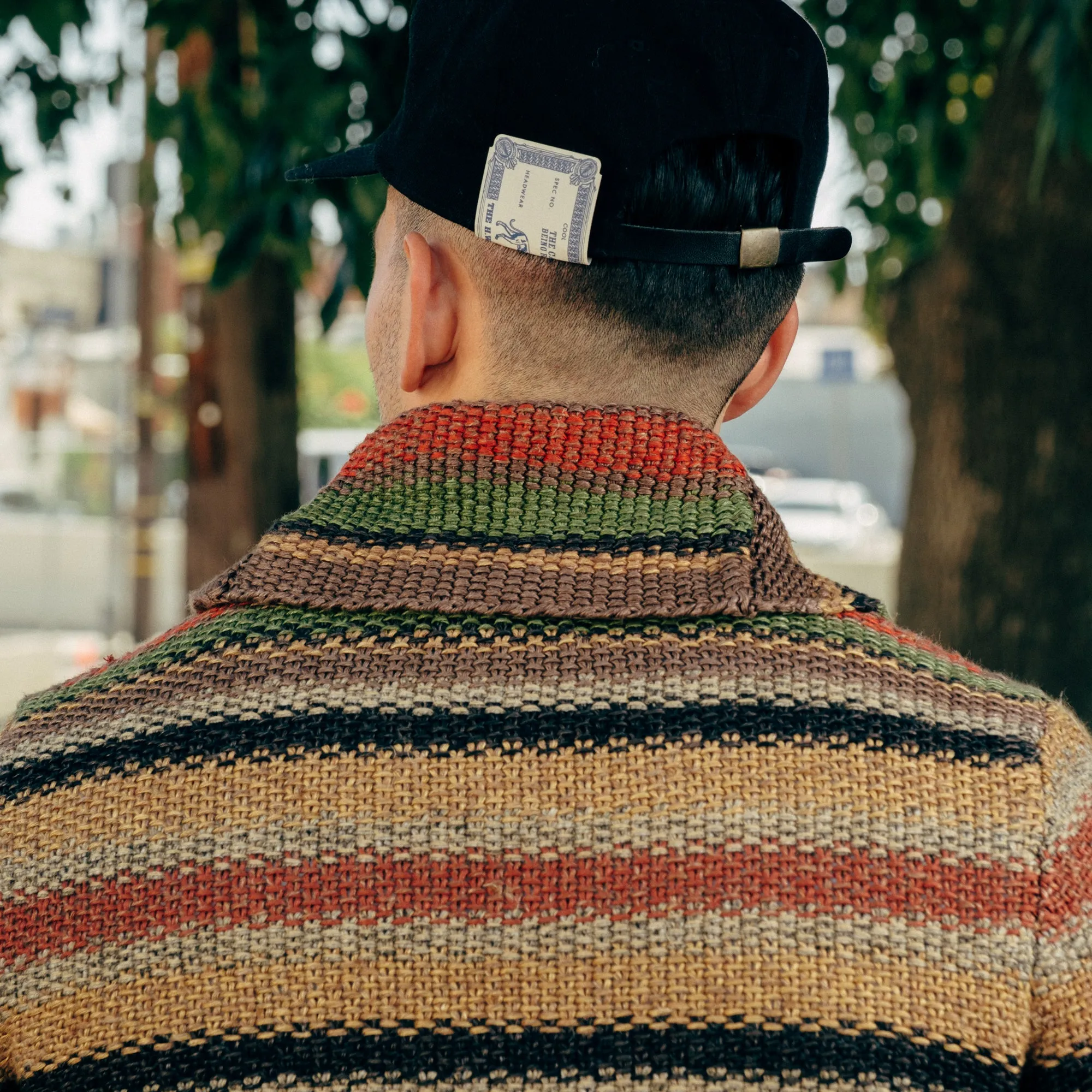 RRL Striped Linen Sweater Brown Multi Stripe FINAL SALE