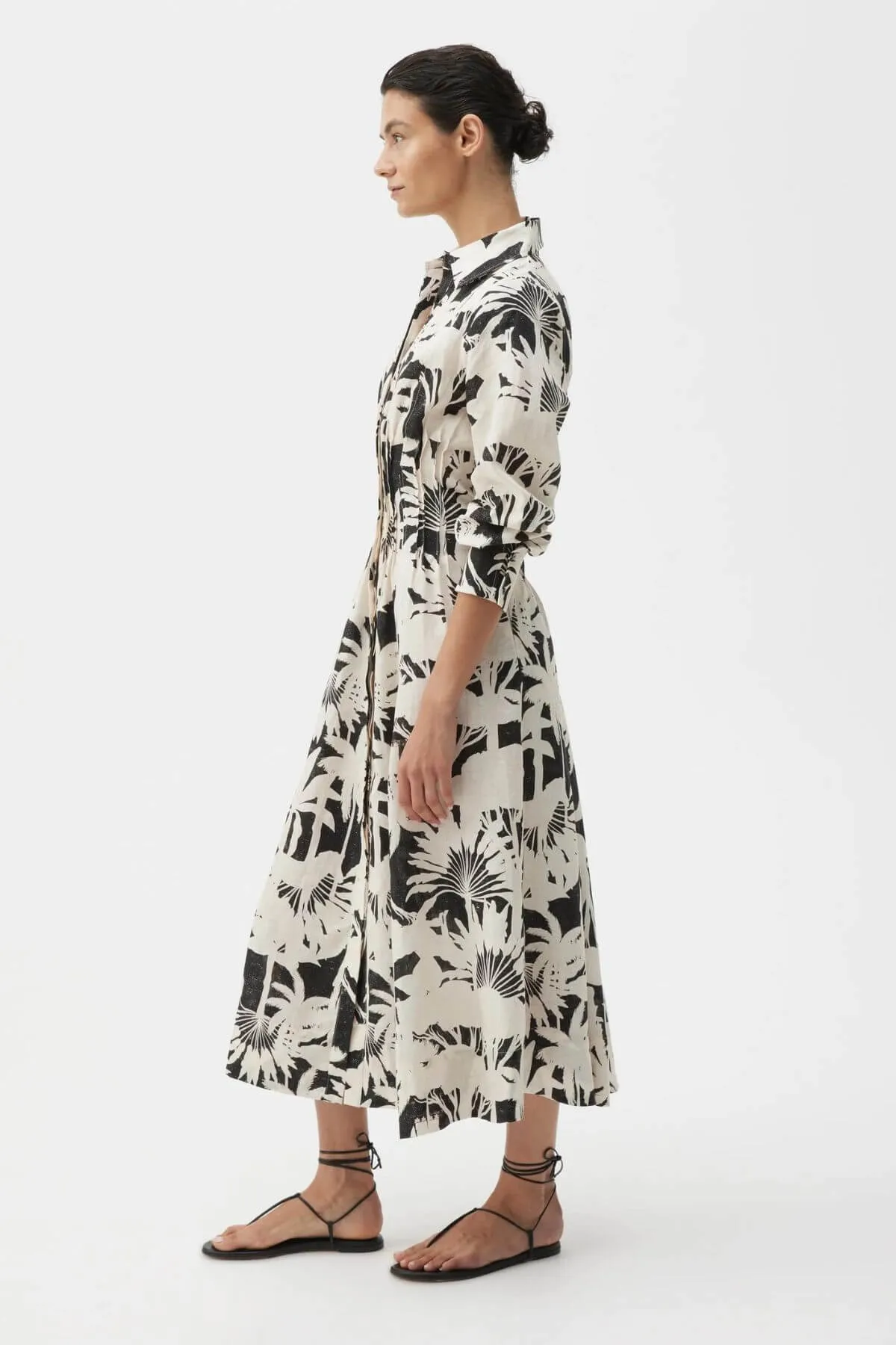 SAVASI LINEN DRESS PRINT