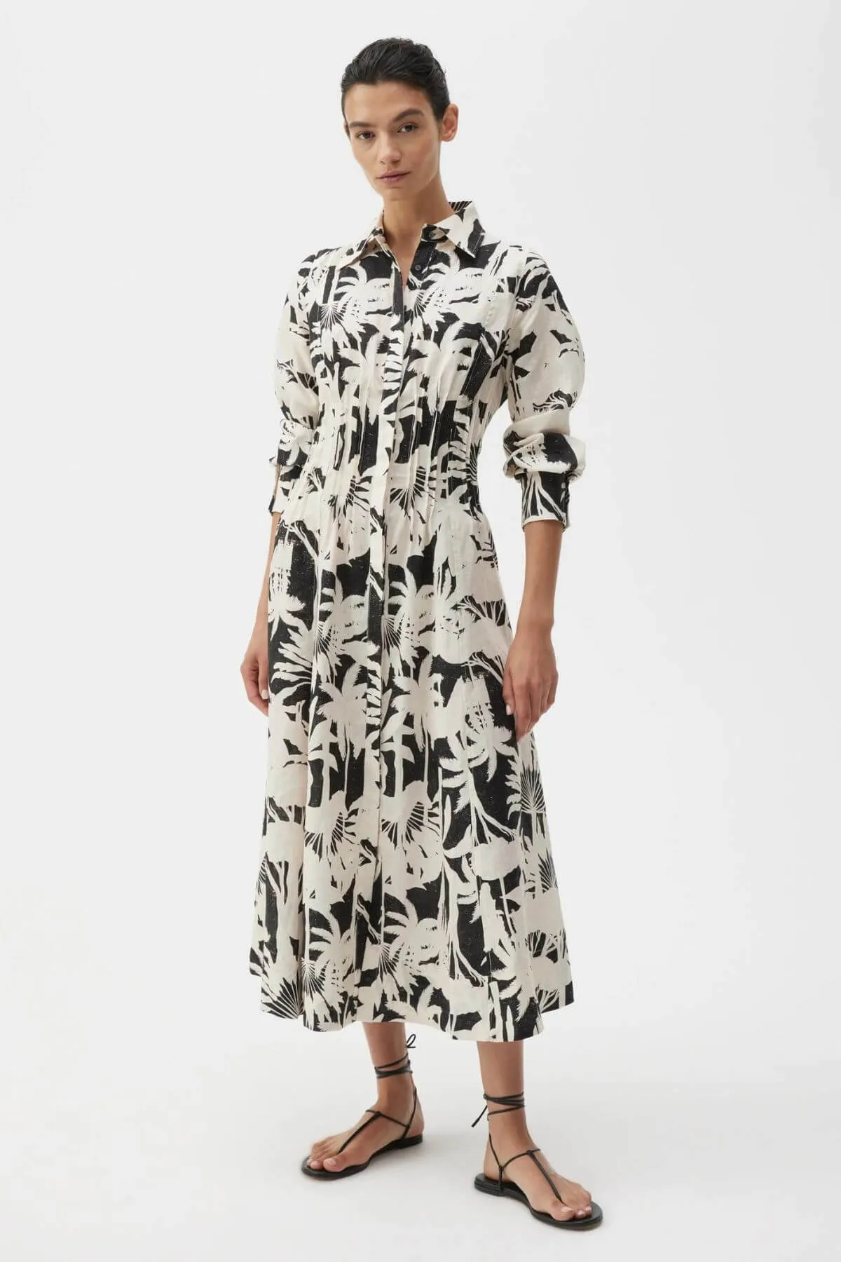 SAVASI LINEN DRESS PRINT