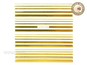 Shine Gold Stripe Line Adhesive Nail Art Sticker - 1 pc (U G143)