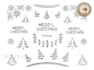 Silver Christmas Nail Sticker Nail Art - 1 pc (TY114S)