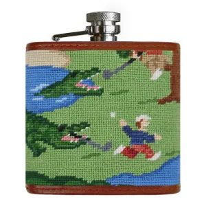 Smathers & Branson Beware of Gators Needlepoint Hip Flask