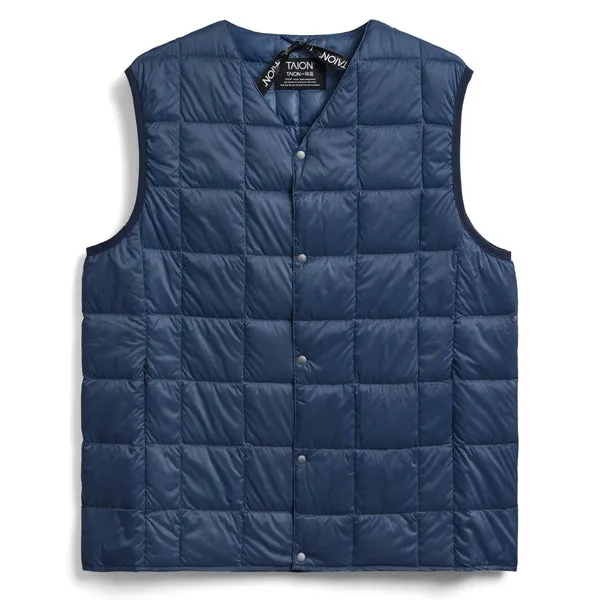 Taion V Button Down Vest - Dark Blue