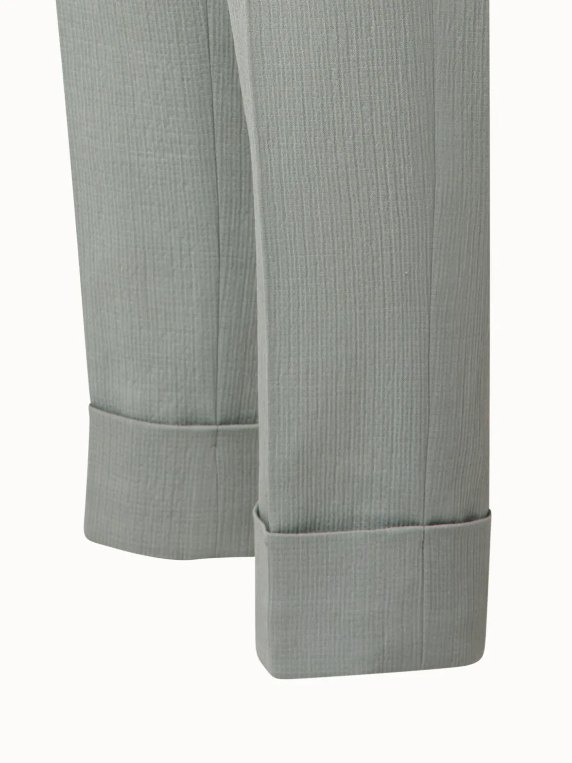 Tapered Cotton Silk Structured Double Face Pant