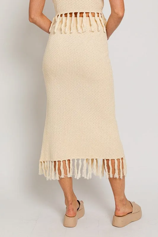 TEEK - Tassel Slit Sweater Skirt