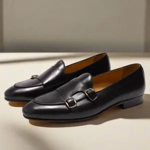 Thomas Black Monk Strap Loafer