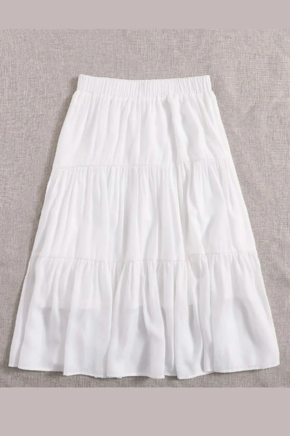 Tiered Elasticated Skirt White