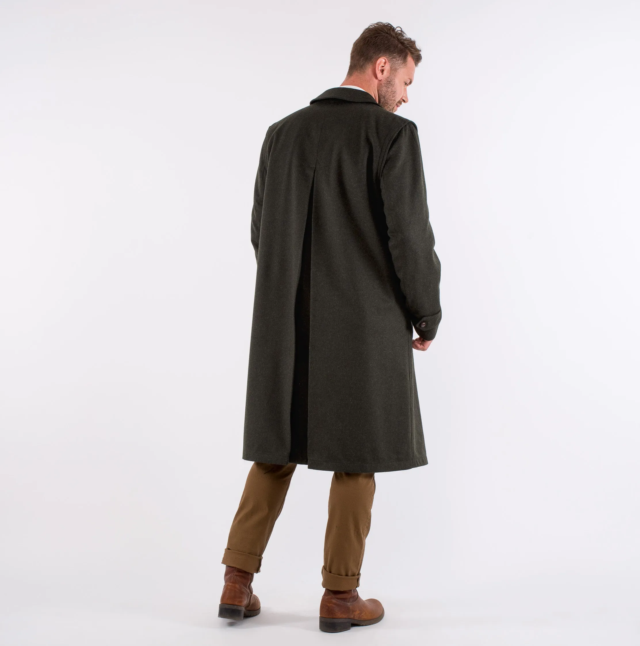 Tirol Traditional Austrian Hunting Loden Wool Overcoat Unlined