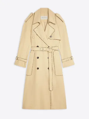 Trench coat with piping