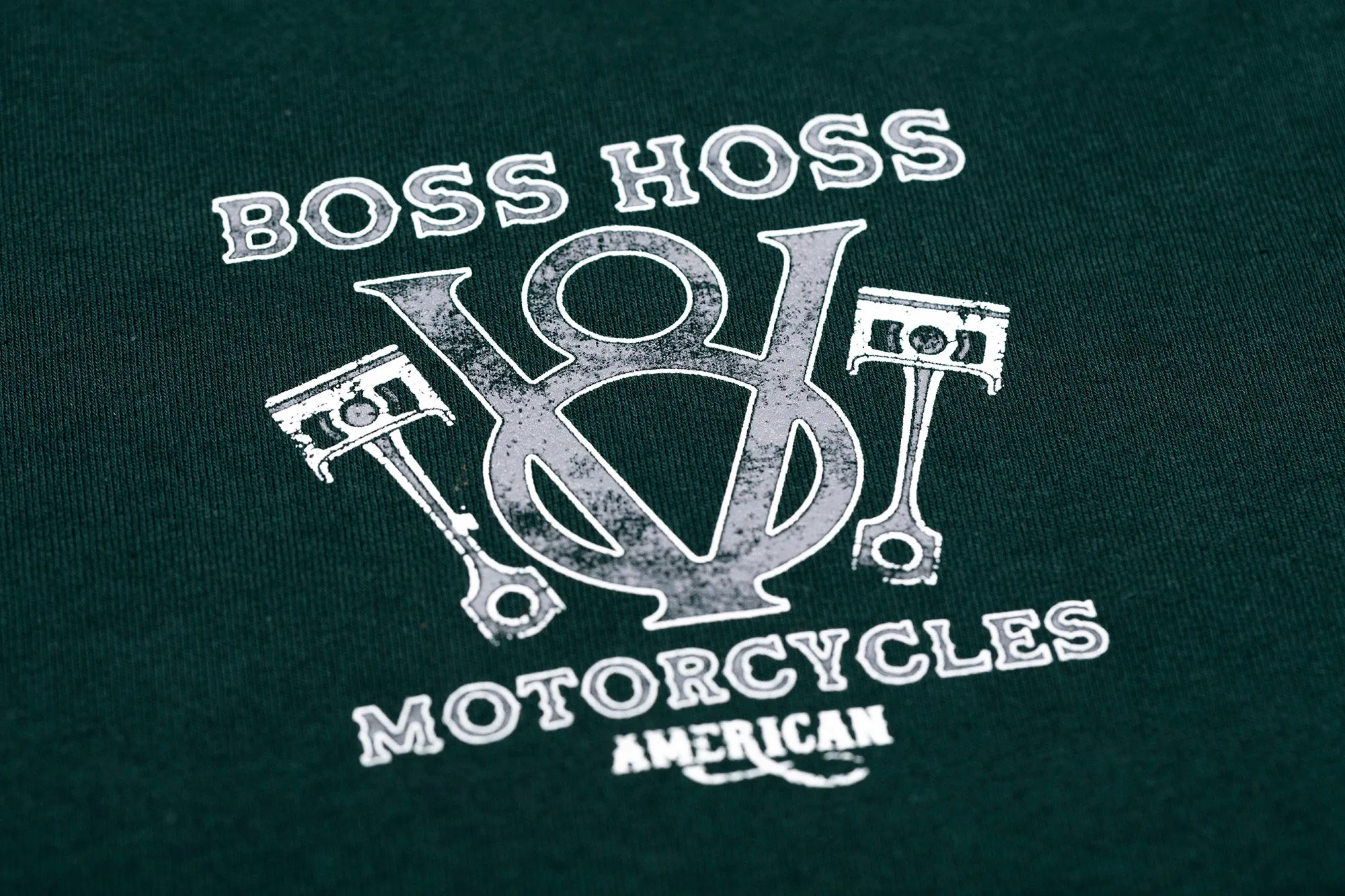 V8 Piston Power Long Sleeve Tee Forest Green