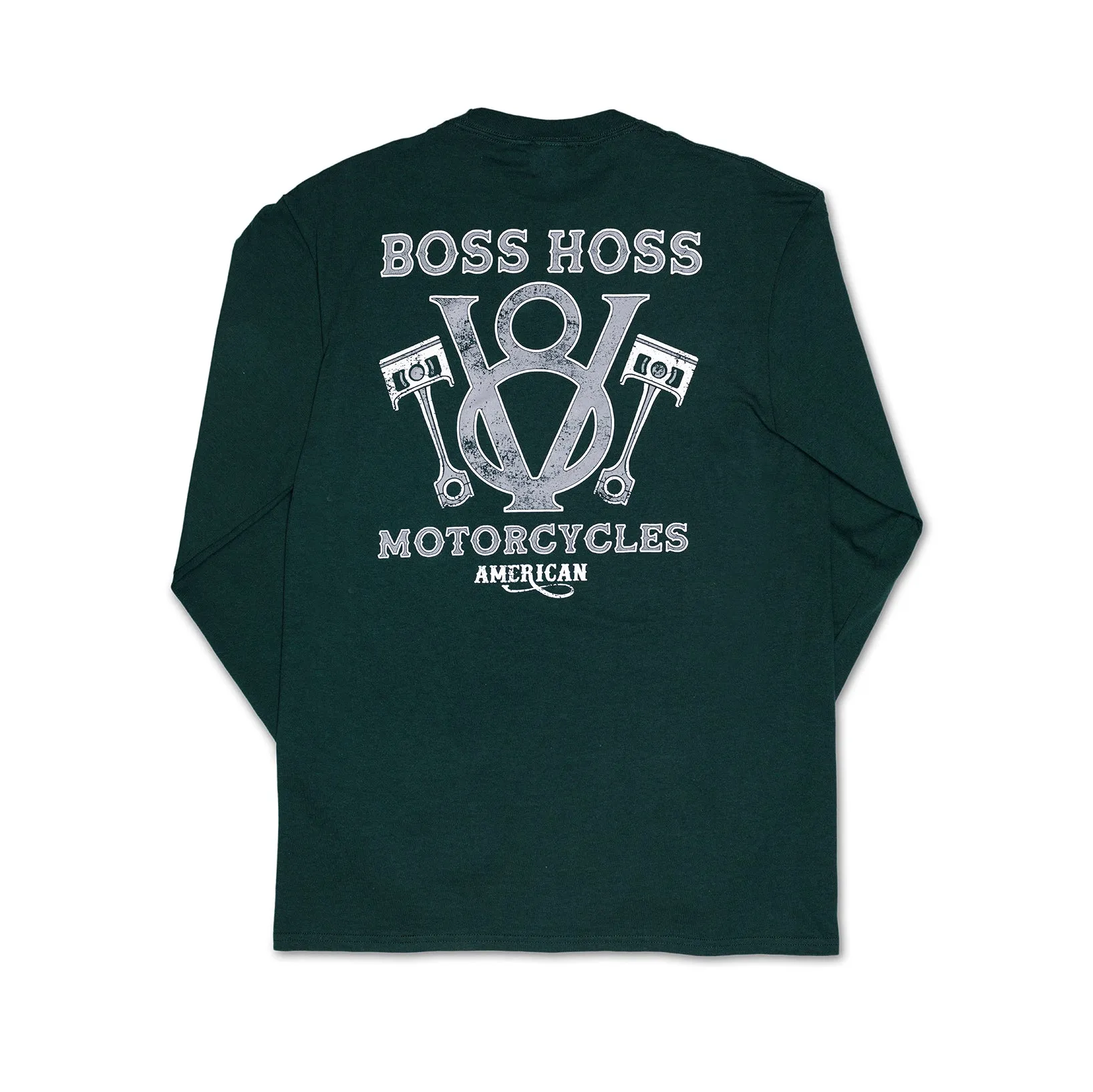 V8 Piston Power Long Sleeve Tee Forest Green