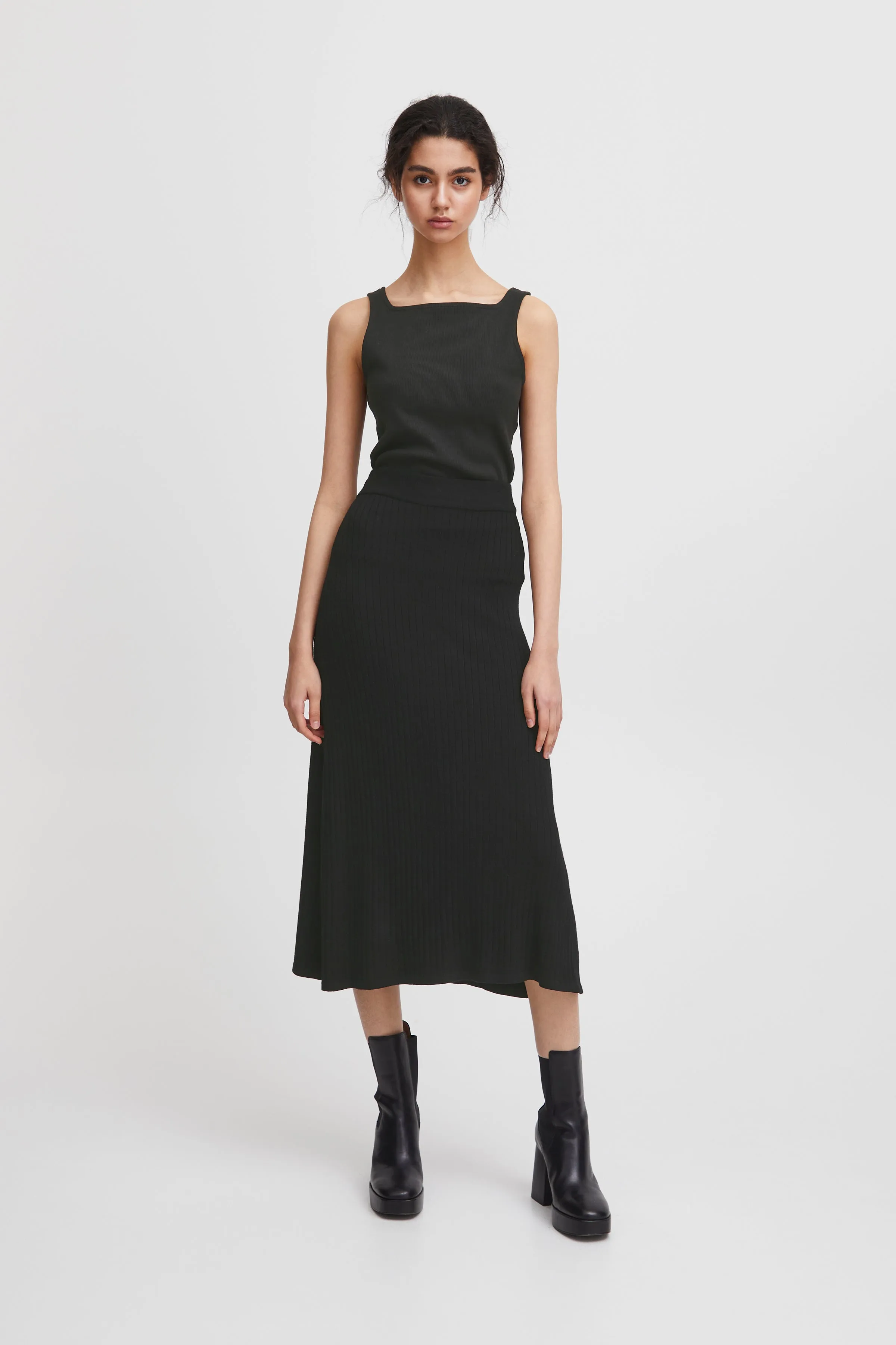 VERA MIDI SKIRT (BLACK)