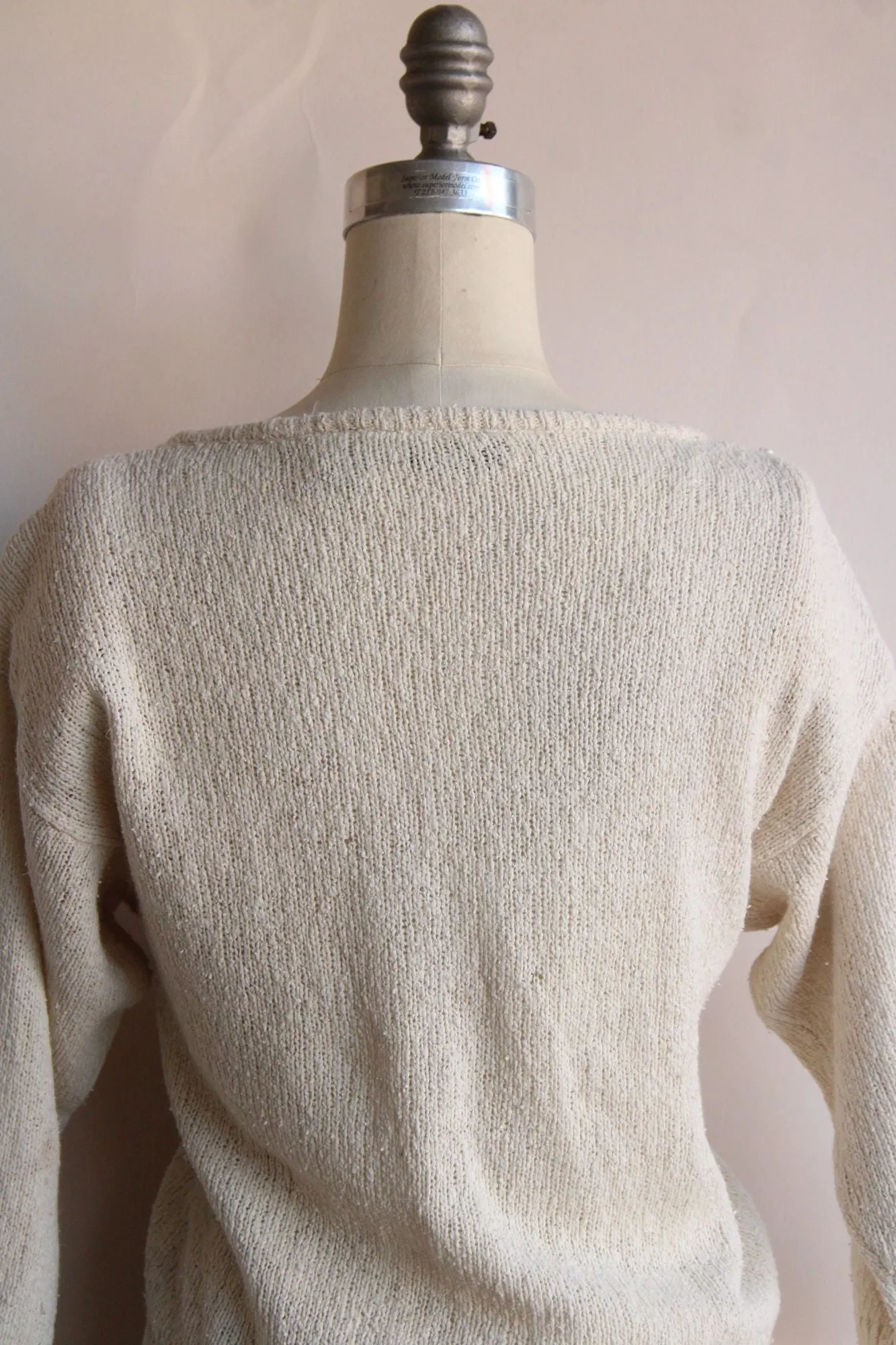 Vintage 1980s Bonnie Boerer Ivory Shoulder with Fringed Beading