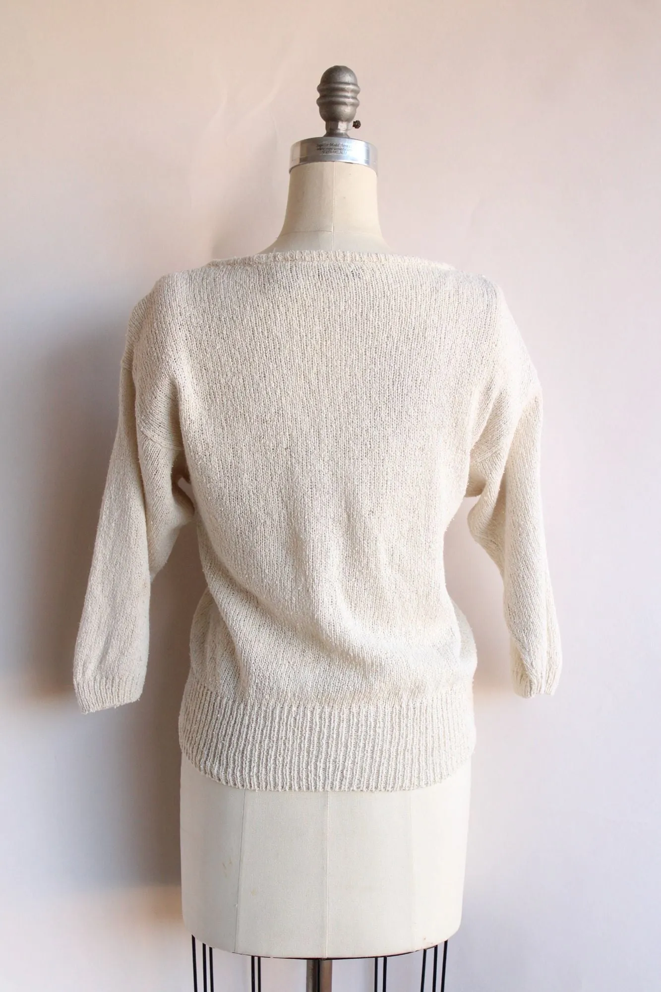 Vintage 1980s Bonnie Boerer Ivory Shoulder with Fringed Beading