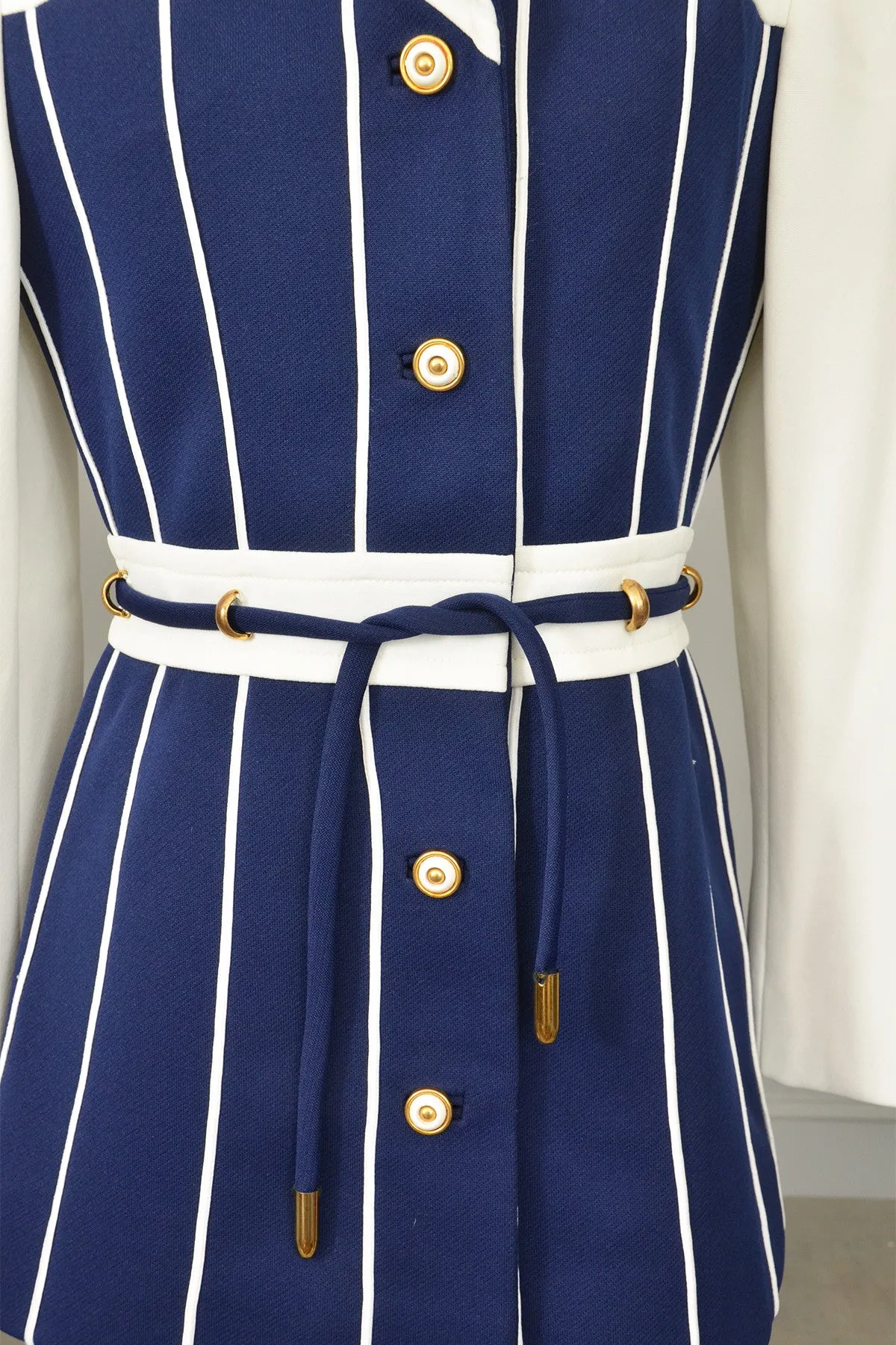 Vintage Lilli Ann Navy Blue and White Nautical Mini Coat