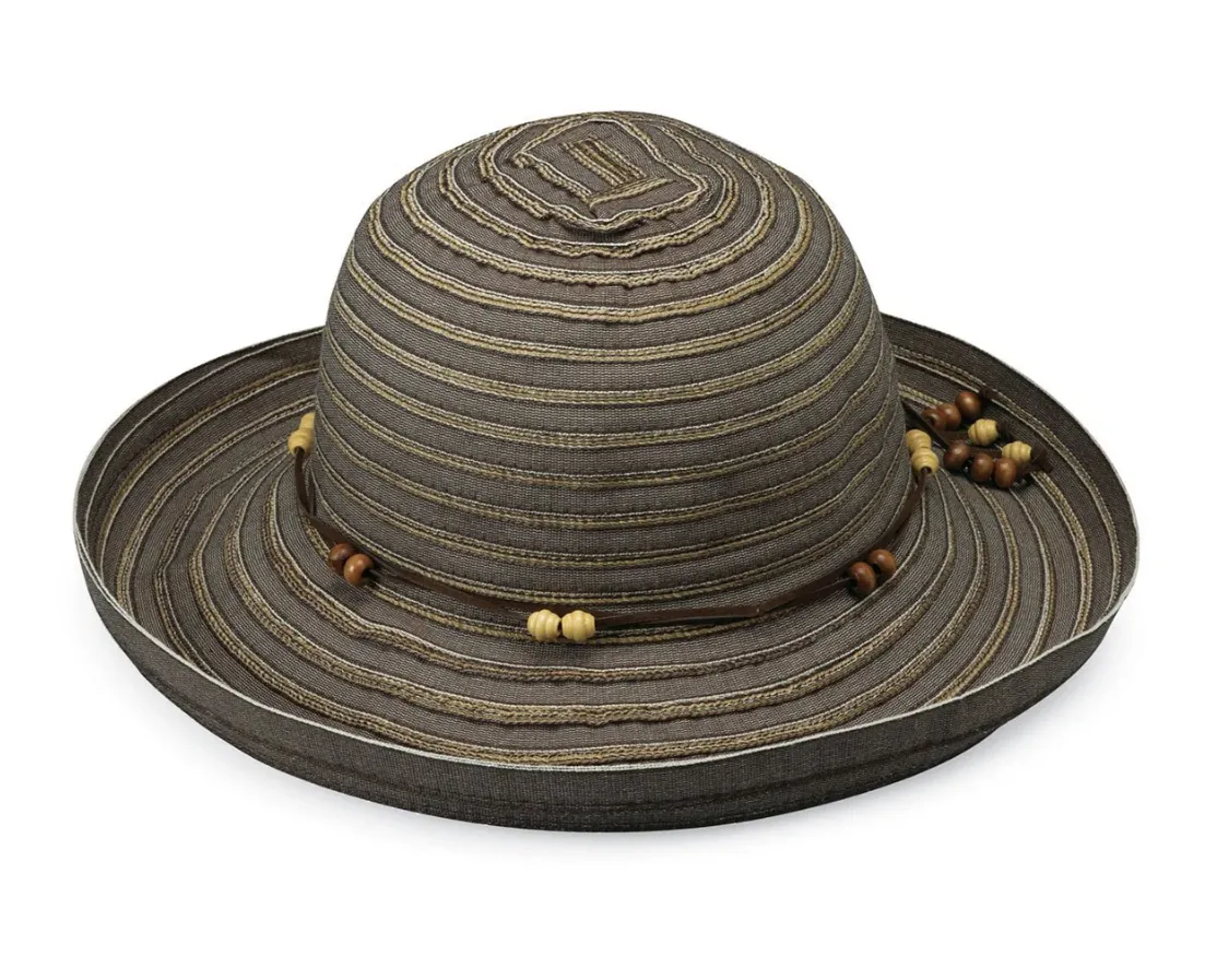 Wallaroo Breton Hat Poly-Ribbon -Chocolate