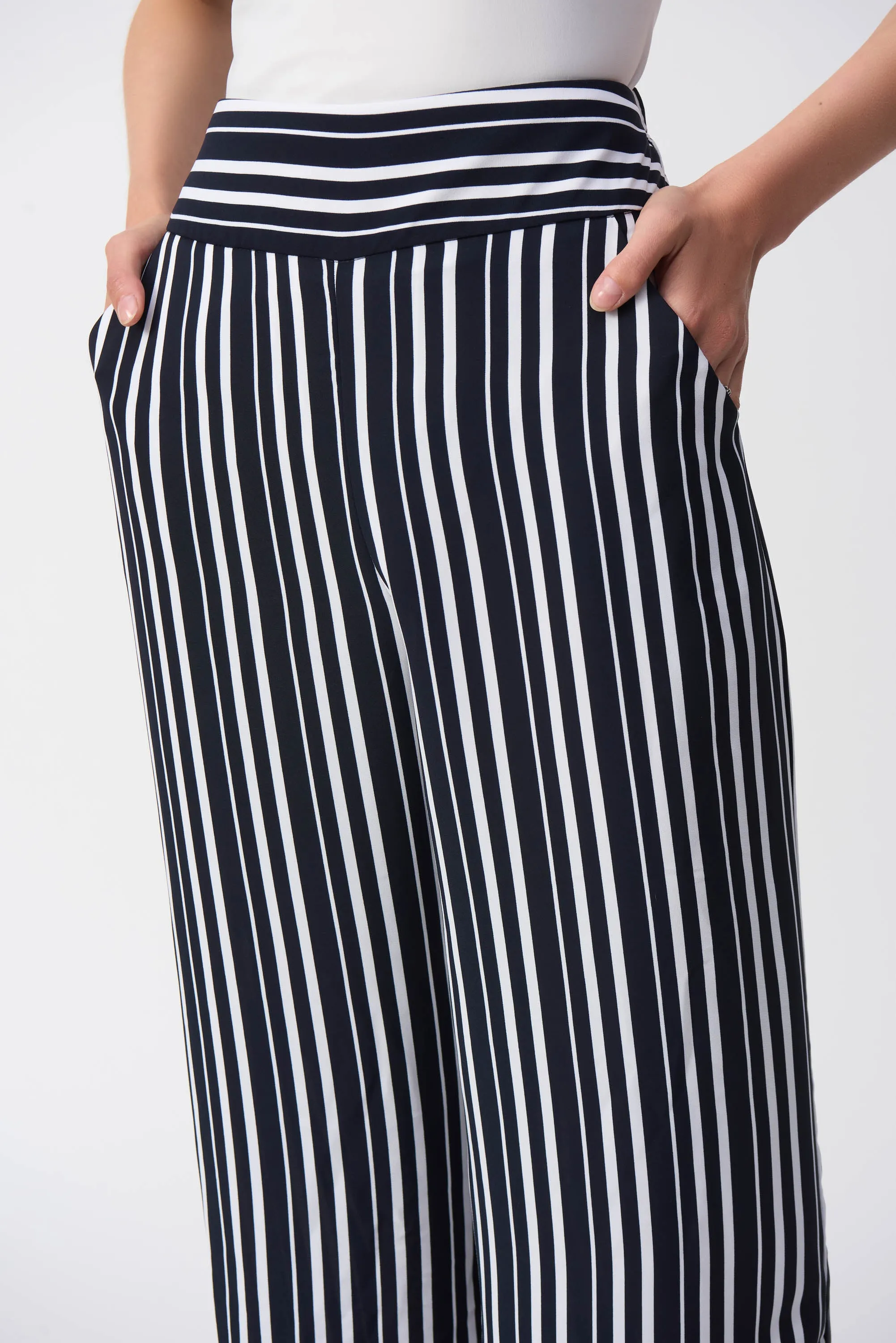 Woven Stripe Print Culotte Pants