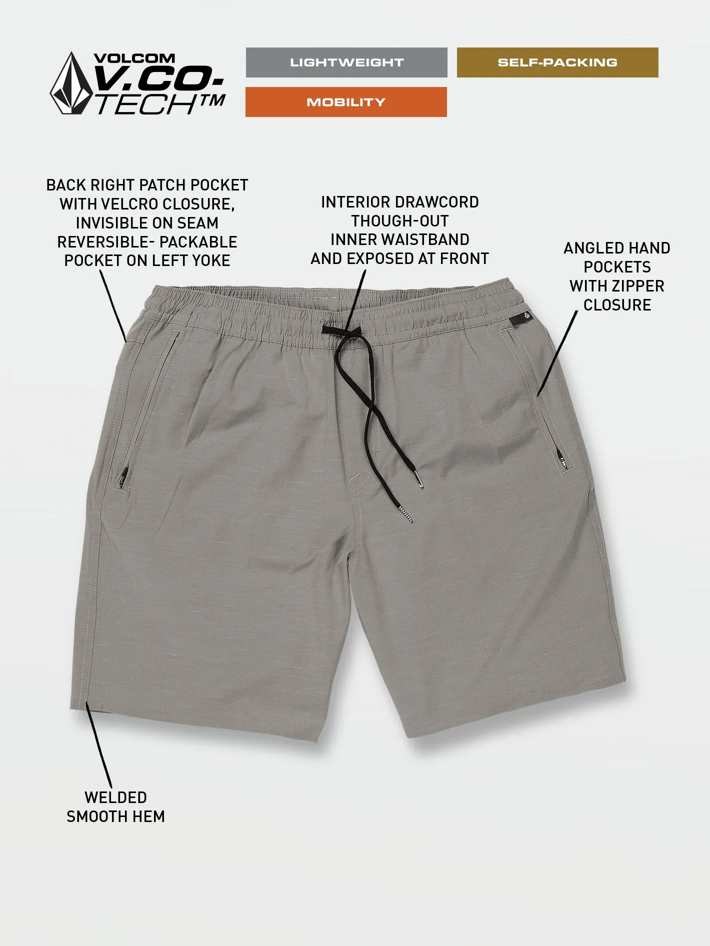 Wrecpack Hybrid Shorts - Moonbeam